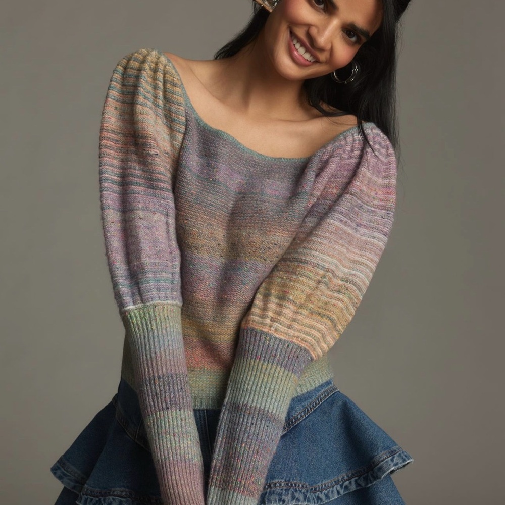 Anthropologie Pastel Striped Sweater